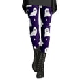thumbnail image 5 of Hkoxplj Halloween Leggings for Women Cotton Blend High Waist Printed Leggings Bat Ghost Pumpkin Funny Novelty Casual Workout Stretch Pants Festival Party Tights All Season Athletic Leggings, 5 of 6