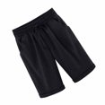 thumbnail image 4 of pitrice Shorts Courts Taille Élastique Shorts Amples Femme Tenues d'Été, Noir, 3TG, 4 of 5