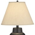 thumbnail image 4 of Regency Hill Modern Table Lamps 25" High Set of 2 Rustic Hammered Bronze Metal Vase Natural Linen Empire Shade for Living Room Bedroom, 4 of 8