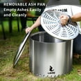thumbnail image 6 of LAVRE 19.5" Stainless Steel Smokeless Fire Pit with Removable Ash Pan, Outdoor Portable Wood Burning Fire Pits for Camping, Bonfire, Low Smoke Firepit for Outside with Porker&Cover,Silver,19.5Inch, 6 of 7