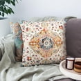 thumbnail image 2 of Pack of 2 Persian Pillow Covers 20x20 Inch, Vintage Turkish Carpet Boho Decorative Throw Pillow Covers for Home Decor Living Room Bed Couch, Orange Pillowcase Set of 2, 2 of 6