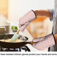 thumbnail image 4 of Cute Oven Mitts,Pink Christmas Gingerbread Pattern Oven Mitt 2-Pack Set,Kitchen Gloves for Oven,Heat Resistant Oven Mitts 7.7"x12", 4 of 7