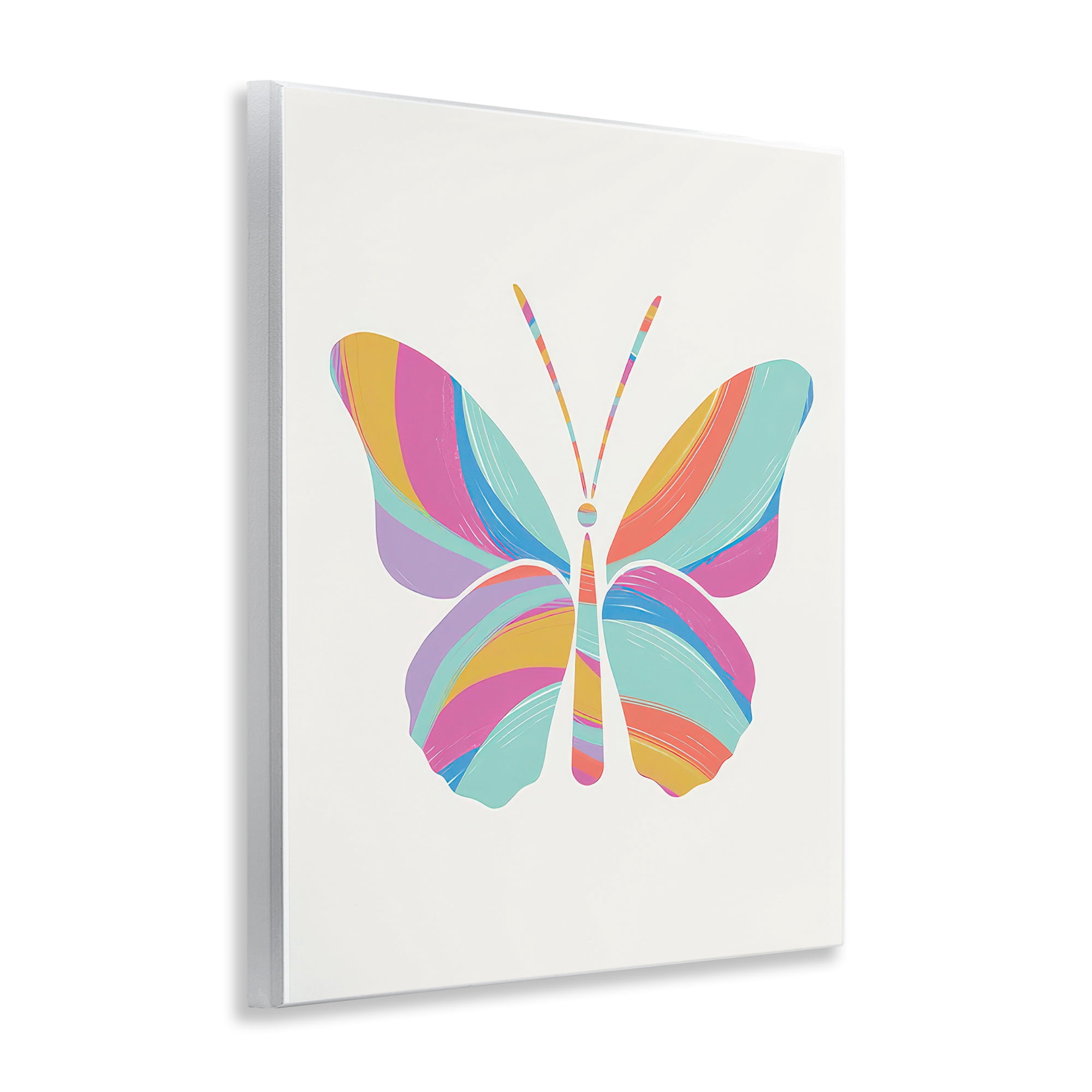 Stupell Industries Groovy Striped Butterfly Animals Painting Unframed Art Print Wall Art, 11 x 14