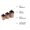 thumbnail image 3 of Gibson Elite Casa Azul Reactive Glaze Stoneware Dinnerware, 3-Piece Cannister Set, Beige/Brown, 3 of 6