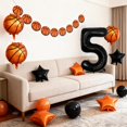 thumbnail image 3 of Globos con números de baloncesto para decoración de fiesta de quinto cumpleaños, 3 of 6