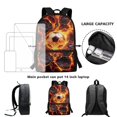 thumbnail image 6 of Uourmeti Fiery Lava Soccer Ball Backpack for Students, 17 Inchs Personalized Adjustable Comfort Straps School Backpack for Travel Work, 6 of 6