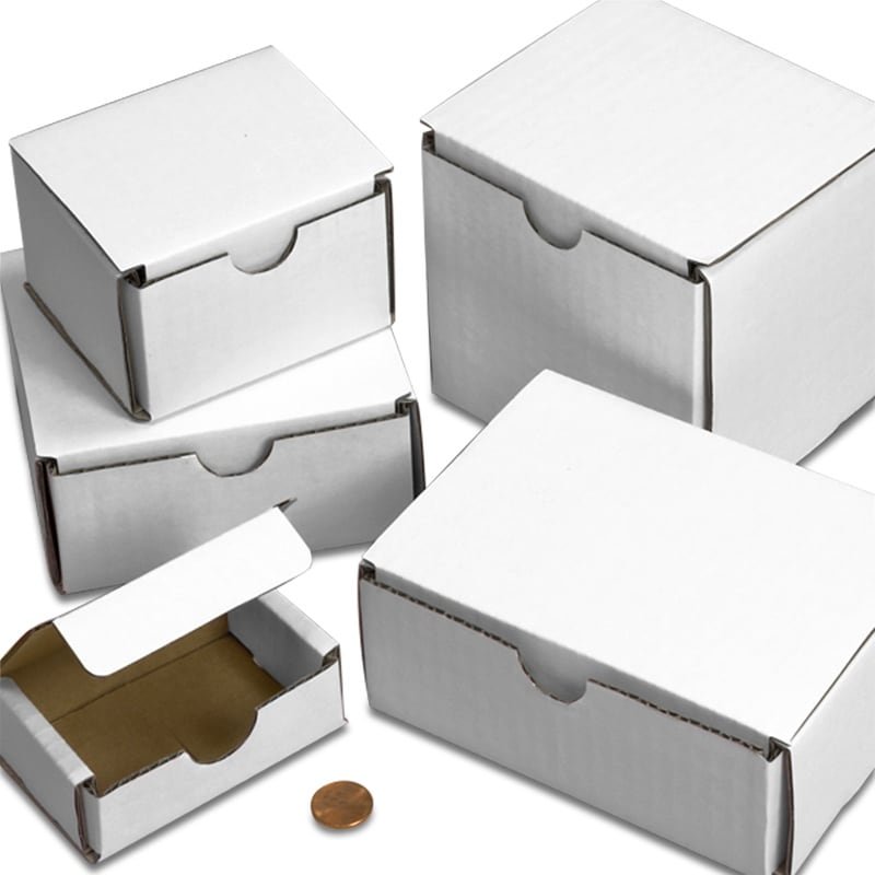 White Tuck Top Mailer Boxes 6" X 5" X 3" Quantity 100 by Paper Mart