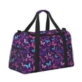 thumbnail image 2 of Fotbe Bright Purple Butterflies Bolsa de Viaje con Estampado, Bolsa de Fin de Semana para Mujer con Compartimento para Zapatos, Bolsa de Gimnasio con Bolsillo Húmedo, 2 of 7