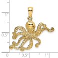 thumbnail image 5 of Auriga Fine Jewelry 14K Yellow Gold Textured Octopus Charm for Women, 5 of 6