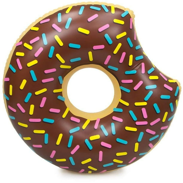 38" Donut Swimming Pool Float, Chocolate Frosted with ...