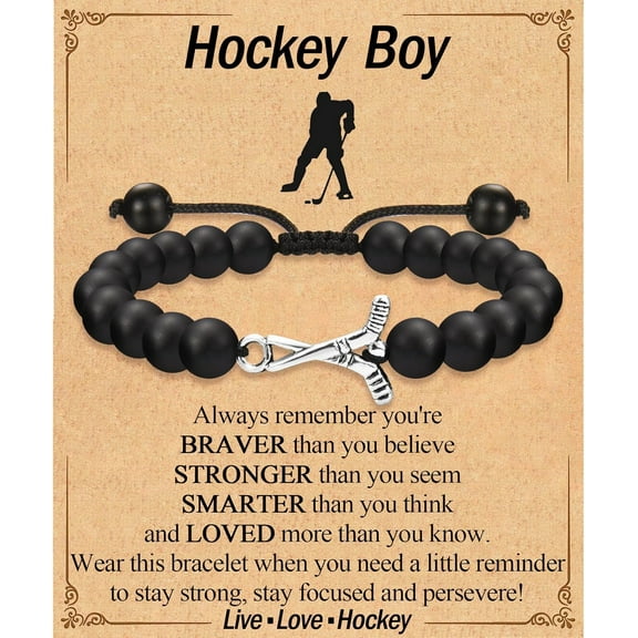 Soccer Football Basketball Baseball Hockey Bracelet Gifts for Boys Players Team Lovers Son Grandson Brother Nephew Friend as Birthday/Valentines Day/Graduation/Back to School/Christmas Gifts