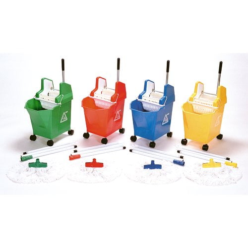 Lady Bug Mop Bucket on Wheels Floor Cleaning Starter Kit Mop Handle SYR BLUE