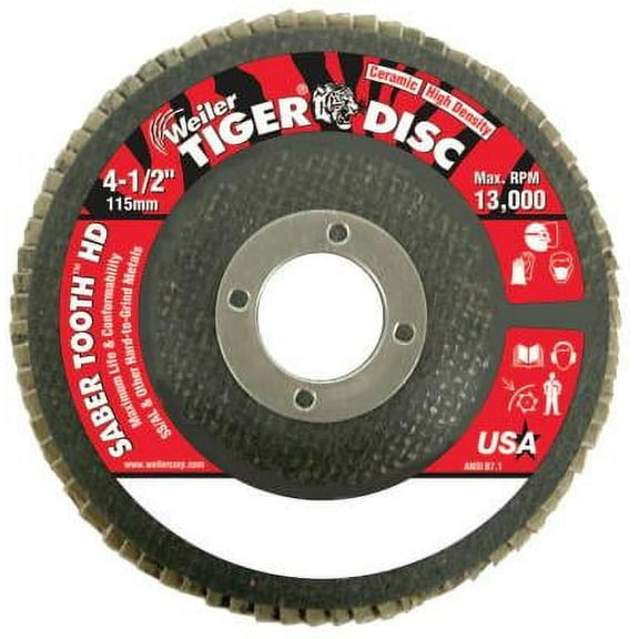 Weiler Fiber Disc,4 1/2 in Dia,5/8in Arbor 50133