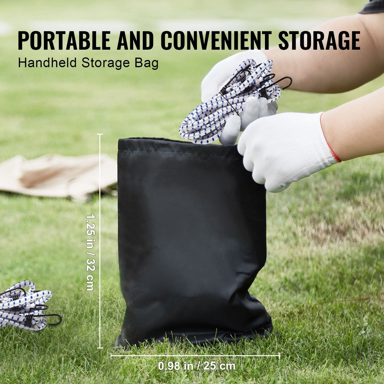 Bungee Cords Set Heavy-Duty Elastic Straps Weather Resistant High-Strength Hooks for Home Outdoor Use