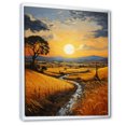 thumbnail image 2 of Designart "Hay Bales Countryside Golden painting II" Landscape & Nature Floater Framed Canvas Print, 2 of 7