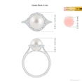 thumbnail image 5 of Angara South Sea Cultured Pearl Split Shank Ring with Halo in 14K White Gold for Women | June Birthstone Jewelry for Her, 5 of 8