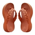 thumbnail image 2 of Viluyesy Womens Flip Flops, Slope Heel Arch Support Soft Sole Summer Beach Slippers Brown, 2 of 6