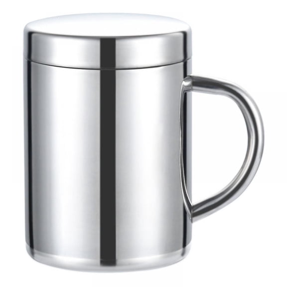 Double Wall Stainless Steel Mug, Insulated For Coffee, Tea, Hot Cold Drink, With Anti-Drop Design And Cover Lid, Eco Friendly, Dishwasher Safe, 8Oz
