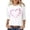 White-2, variant on Kcolen Cancer Survivor T-Shirts Women, Cancer Awareness T-Shirt Pink Ribbon 3/4 Length Sleeve Plus Size Cancer Pullover Shirts Tee Tops