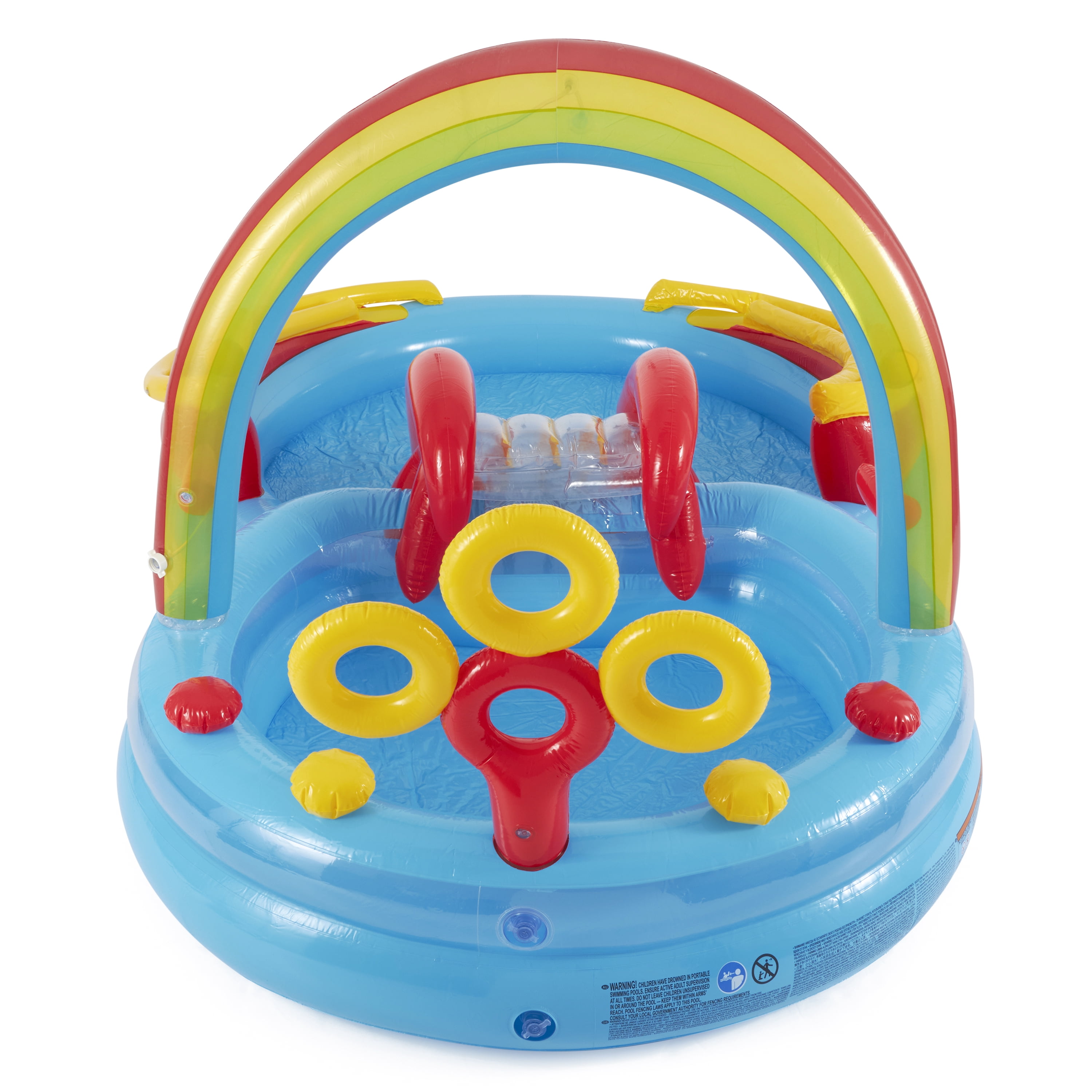 Intex Rainbow Ring Inflatable Play Center Pool with Fun Ballz, 100 Pack