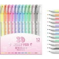 thumbnail image 2 of 3D Jelly Pen Set, 12 PCS 3D Glossy Jelly Pens, Assorted Colors Gel Ink Pens, Back to School, Smooth Pens for Writing, Note-Taking, College Supplies for Journaling, Writing, Coloring, 2 of 8