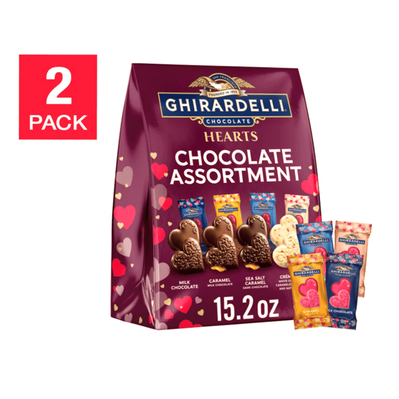 Ghirardelli Chocolate Assortment Hearts, 15.2 Ounce