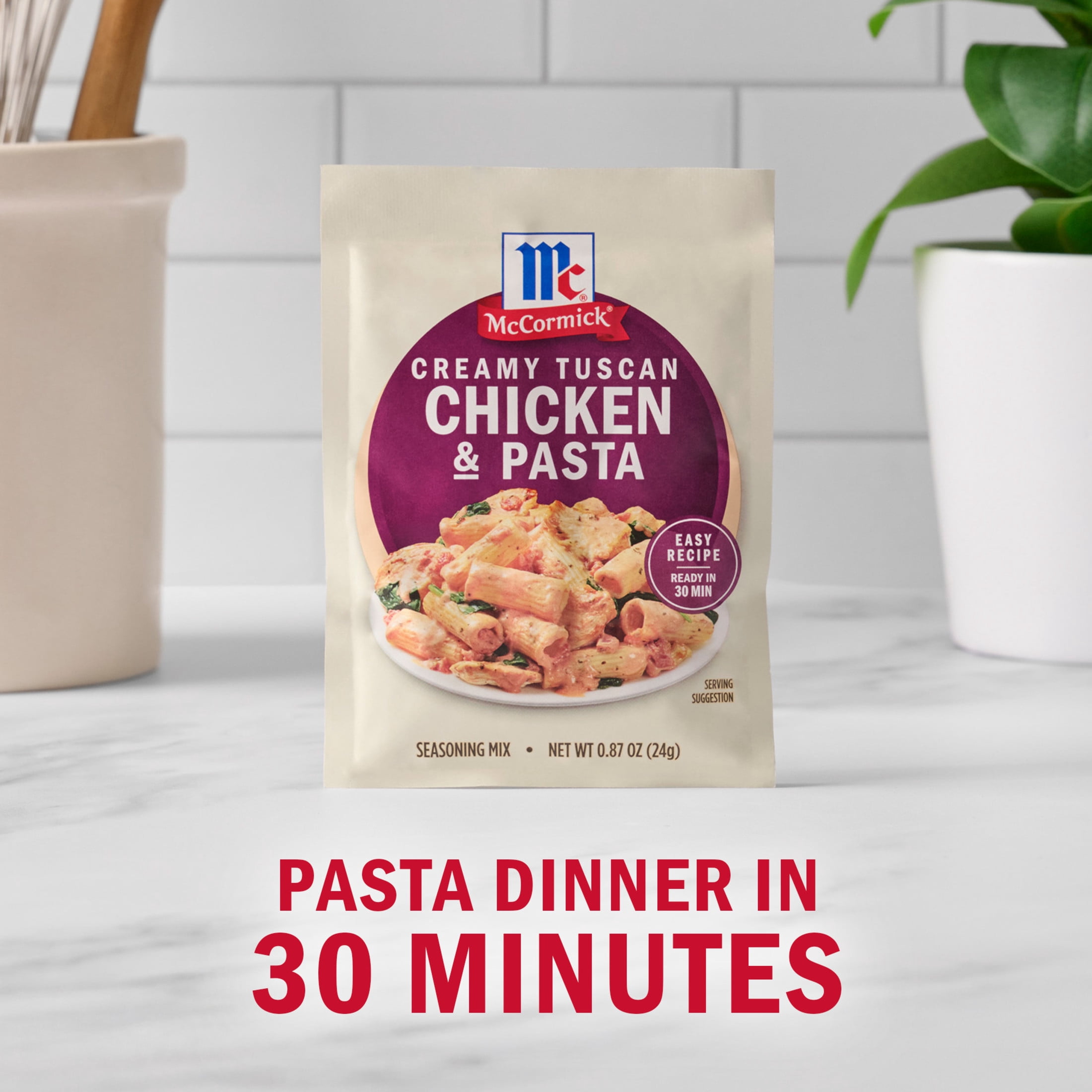 (12 pack) McCormick Creamy Tuscan Chicken & Pasta Seasoning Mix, 0.87 oz Packet