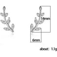 thumbnail image 6 of Leaf Stud Earrings Ear Climber Earrings for Women Small Olive Leaves Branch Cartilage Studs Silver Long Leaf Earrings Silver Shinning Chain Tassel Leaf Earrings, 6 of 18