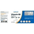 thumbnail image 2 of Nutricost Vitamin B2 (Riboflavin) 400mg, 120 Capsules, Supplement, 2 of 6