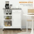 thumbnail image 4 of HOMCOM Kitchen Cart on Wheels with Wine Rack, Drawer, Shelf and Cabinet, 4 of 10