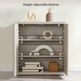 thumbnail image 5 of SICOTAS Fluted Kitchen Storage Cabinet Set of 2, 62" Modern Coffee Bar Station with 4 Doors & Adjustable Shelves, Side Cabinets for Dining Room, Living Room, Entryway in Light Grey, 5 of 8