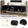 thumbnail image 6 of TV Stand for 70" TVs, TUANLUO TV Console Table with Drawer and 2-Door Cabinets, Modern Entertainment Center, TV Stand Furniture for Living Room Bedroom, 68.9"L x 15.7"W x 25.6"H, Black, 6 of 10