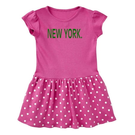 

Inktastic New York in Green Text Gift Toddler Girl Dress