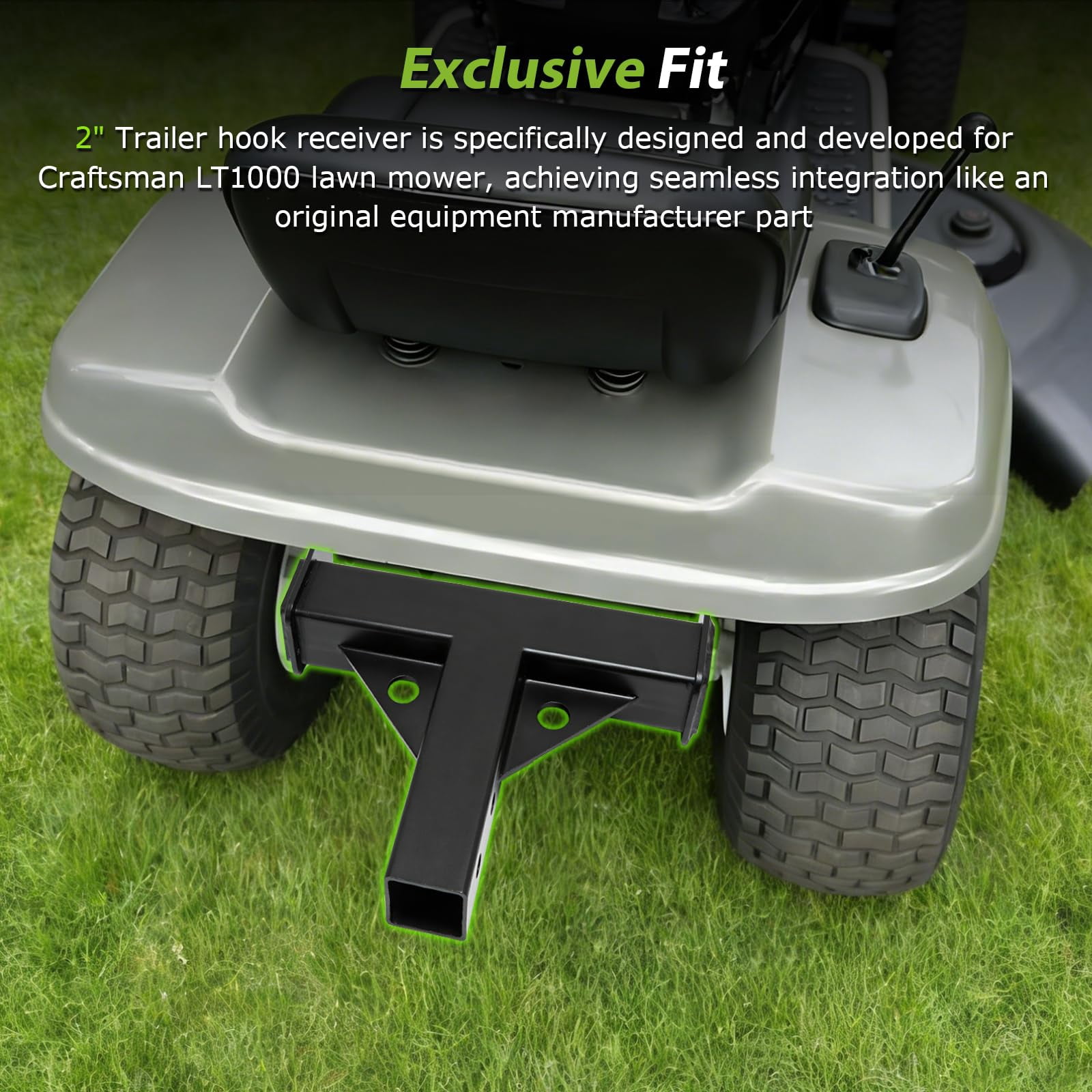 2" Trailer Hook Receiver for Craftsman LT1000 Lawnmower,Compatible with Most 2" Trailer Attachments On The Market