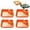 Orange, variant on Sauce Separated Plate, Square Plastic Snack Plates Set of 4, Plastic Dumpling Platter Set, Reusable Chip and Dip Serving Dish for Dumplings, Tacos, Appetizers, Fruit & Charcuterie