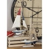 22"H, 13"W White Wood Sail Boat Sculpture, by DecMode (2 Count)
