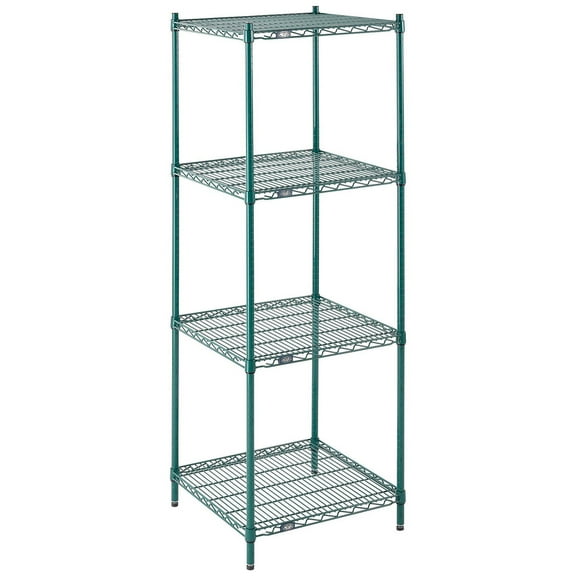 Global Industrial 24247G 24 x 24 x 74 in. Nexel Poly-Z-Brite Wire Shelving, Green