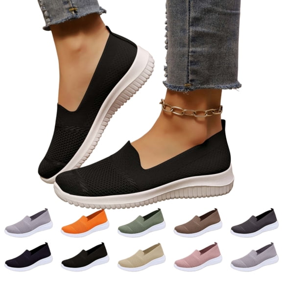 YOUYEDIAN Orthopedic Casual Shoes for Women Arch Support Running Shoes Breathable Non Slip Slip on Walking Shoes Mesh Stretch Comfortable 2026 Orthopedic Shoes