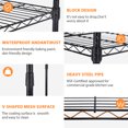thumbnail image 6 of CL.HPAHKL 6-Shelf Shelving Units Storage Rack with Wheels Adjustable Carbon Steel Wire Shelving Unit Rack for Garage Kitchen Office Black (48L x 18W x 78H), 6 of 7