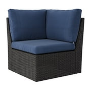 Brisbane Rust-Resistant Wicker Corner Patio Sectional Piece with Cushions