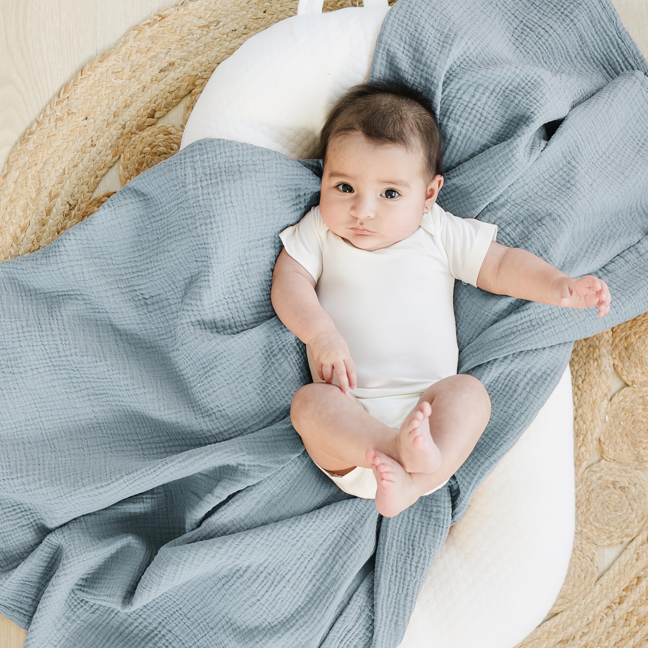 2-Pack Muslin Swaddle Blankets for Boys and Girls, Large 47 x 47 Inch Receiving Blankets, Soft Breathable Baby Swaddles for Newborns (Unisex)