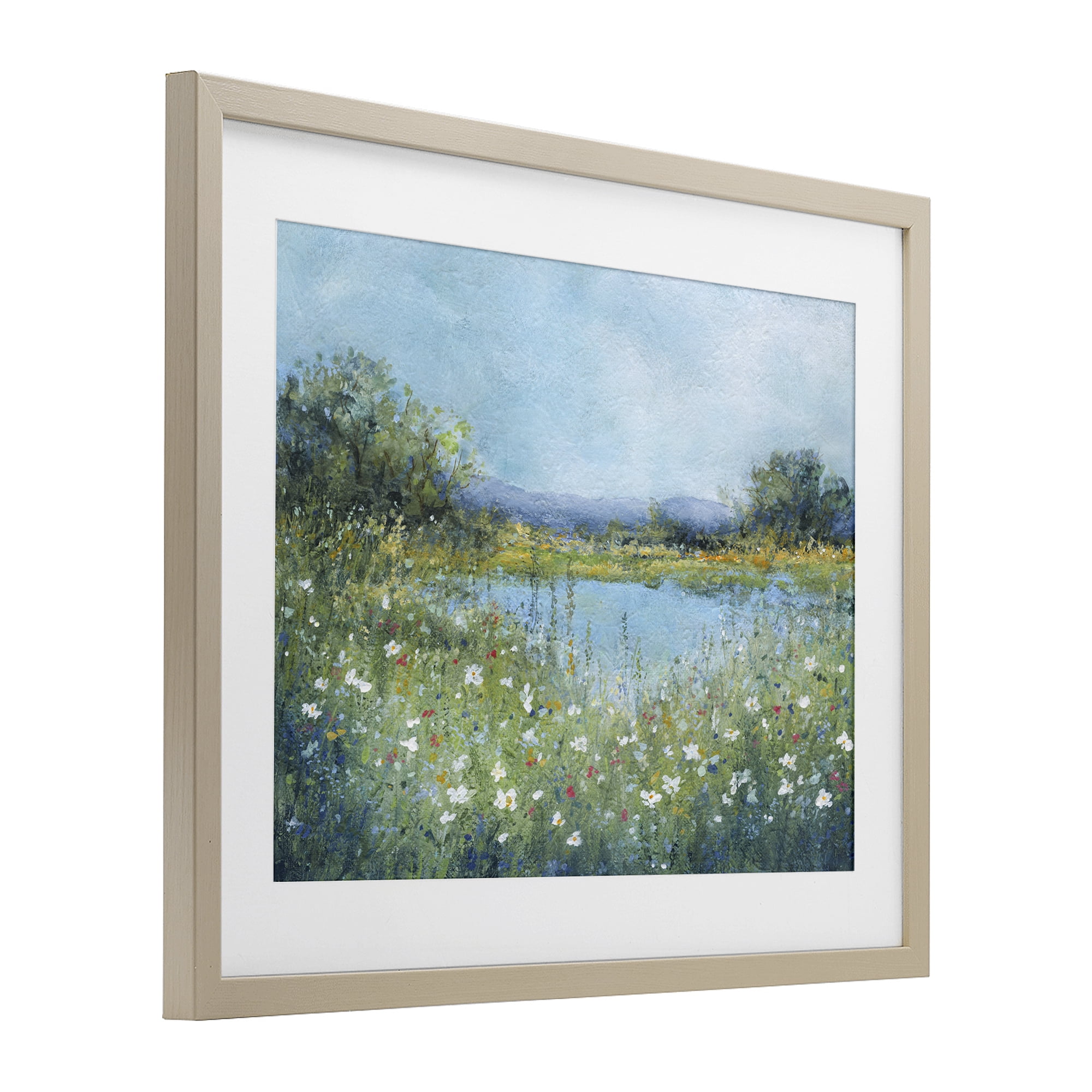 Stupell Industries Impressionist Meadow Surrounding Pond Birch Framed Print Under Glass, design by Carol Robinson