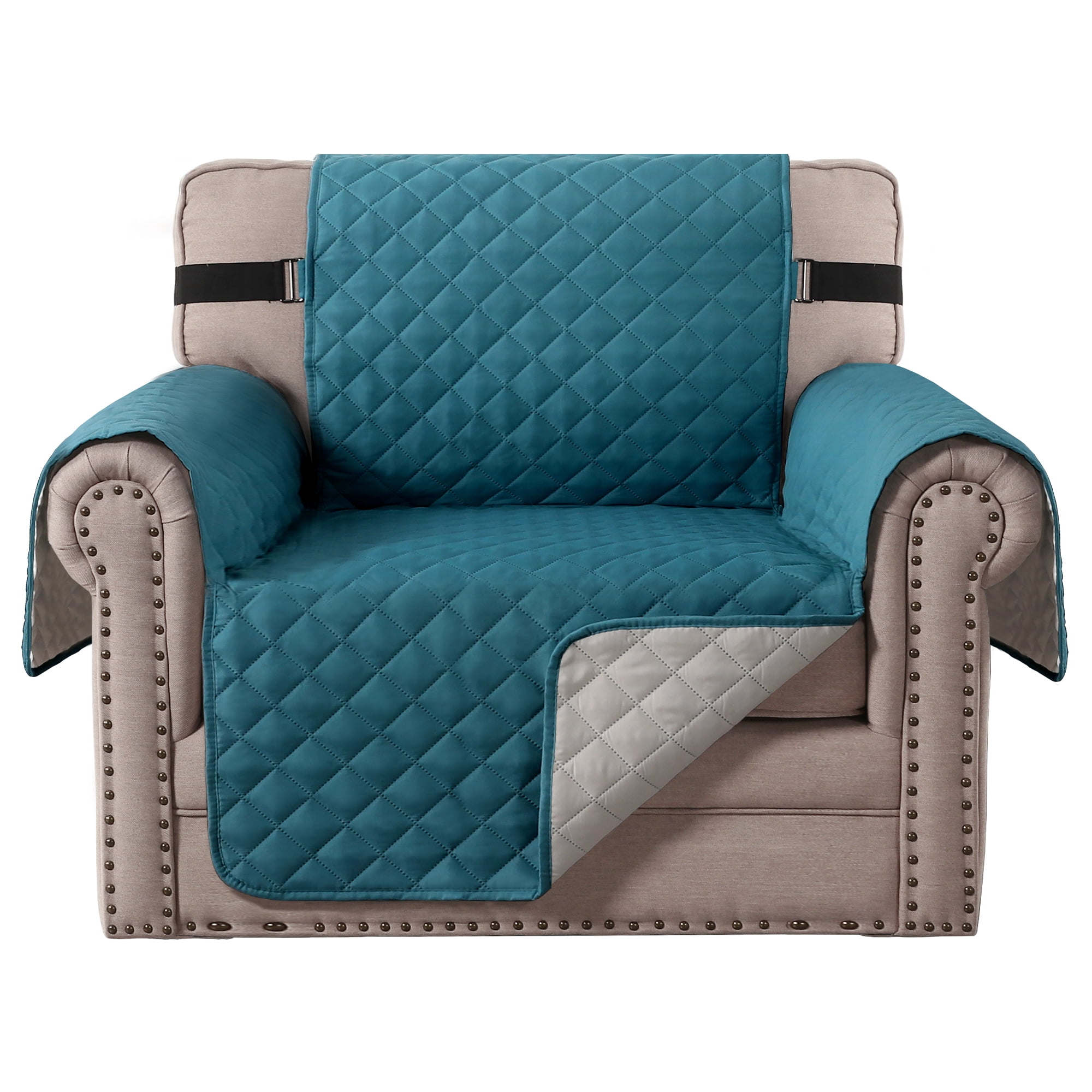 CJC Non-slip Sofa Cover Reversible Quilted Couch Slipcover Waterproof Tear Resistant Furniture Protector for Kids Pets, 3 Sizes & 9 Colors