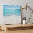 thumbnail image 4 of Ships Next Day Canvas Wall Art 8"x8", Summer Beach Wood Framed Canvas Print Painting, Blue Coastal Ocean Seaside Nautical Ready to Hang Small Picture Wall Decor for Home Bathroom Nursery Kitchen, 4 of 9