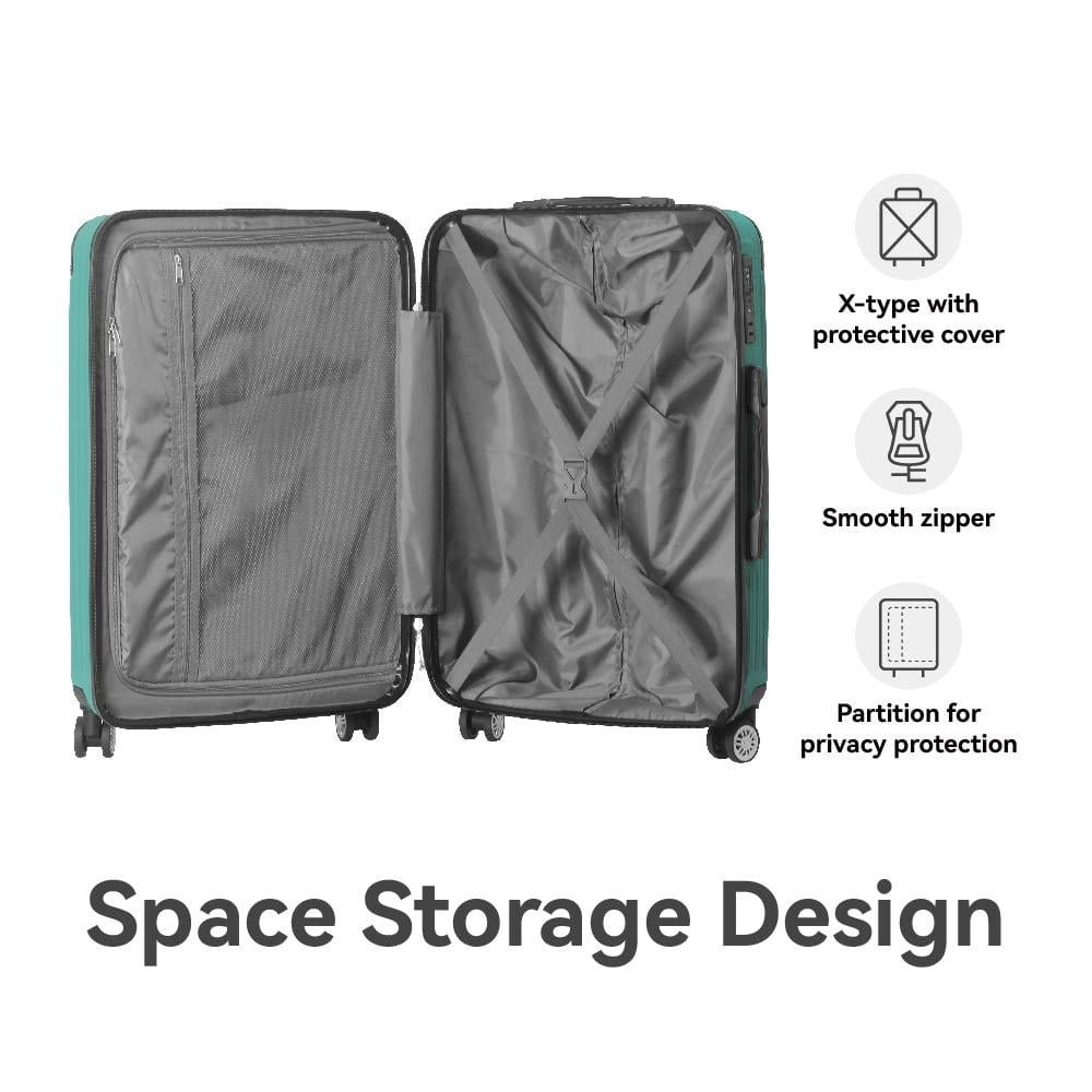 3-Piece Hardshell Luggage Set with TSA Lock, Spinner Wheels & Nested Design (20/24/28 in)