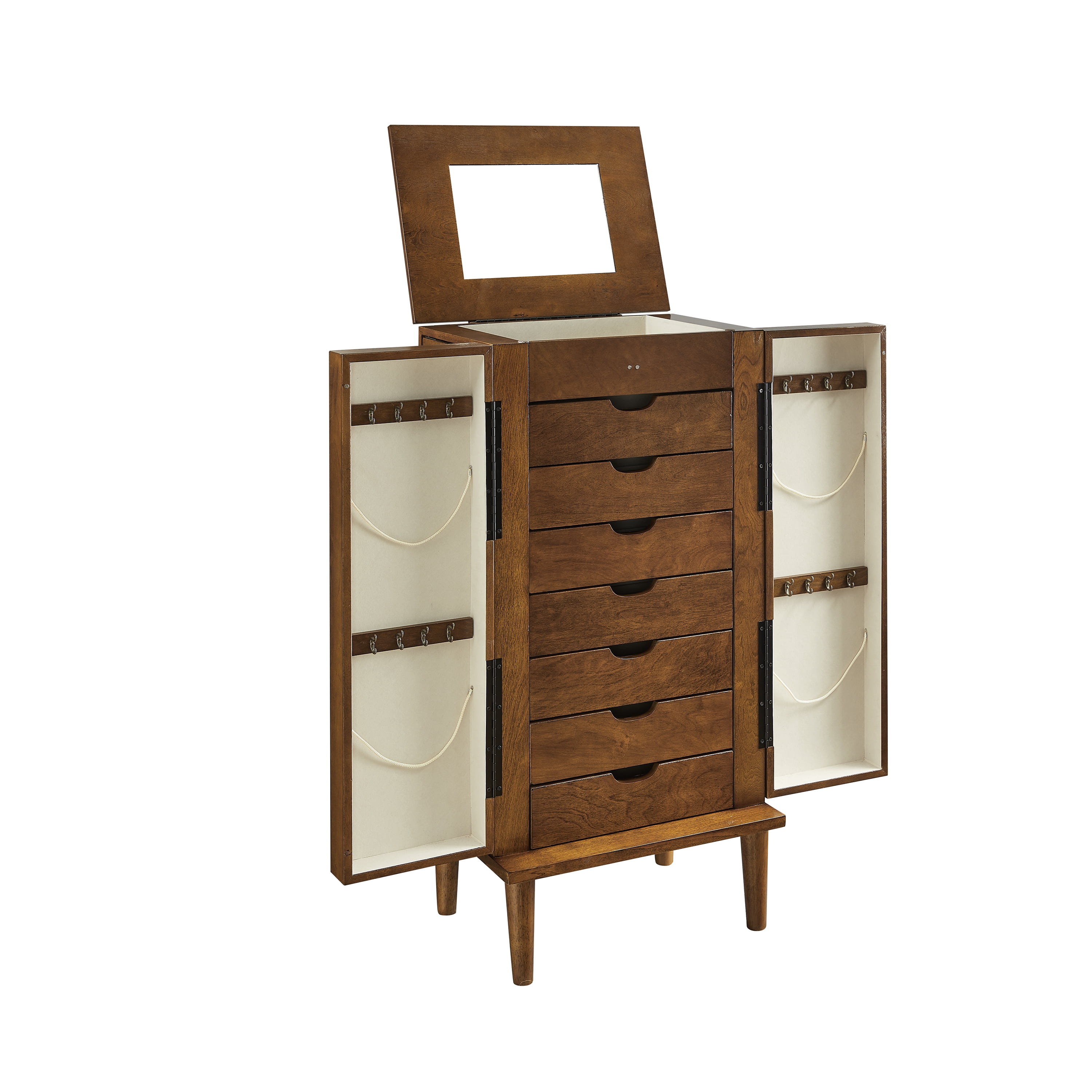 Powell Barjune Jewelry Armoire, Walnut