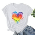 thumbnail image 2 of RKSTN Chemise de Fierté pour Femmes LGBT Coupe Ample Décontractée Tops Égalité Inspirante Été Mignon Cœur Imprimé Manches Courtes Col Rond Chemise de Fierté, 2 of 3