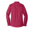 thumbnail image 4 of Port Authority Adult Female Women Plain Long Sleeves Shirt Pink Azalea 2X-Large, 4 of 4