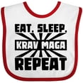 thumbnail image 3 of Inktastic Eat, Sleep, Krav Maga, Repeat Boys or Girls Baby Bib, 3 of 4