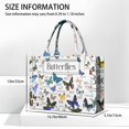 thumbnail image 3 of Large Capacity Tote Bag,White Butterfly Name Pattern Handbag Fashion Luxury Tote Bag,15.7"x13"x 5.1" Inches,Laptop Compatible, 3 of 6